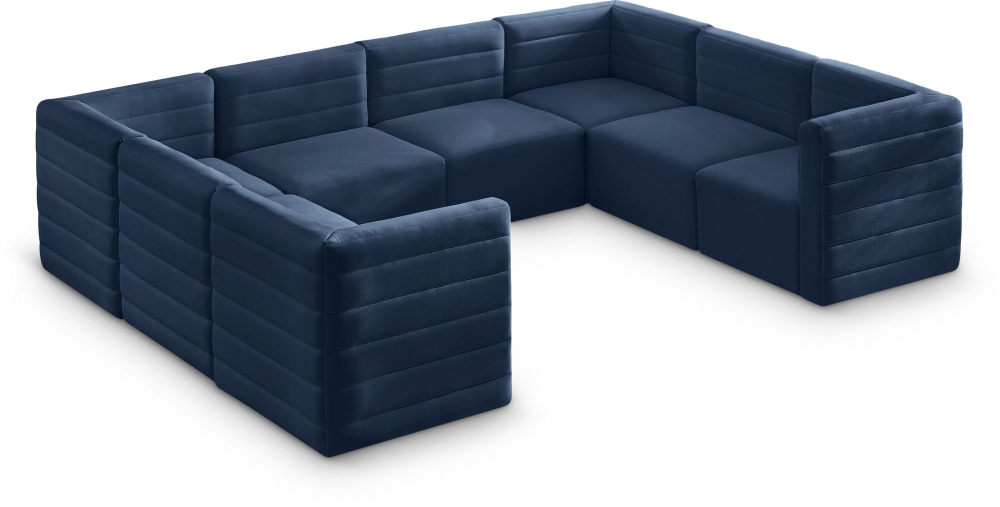 Quincy 126" 8-Piece Velvet Modular Comfort Sectional