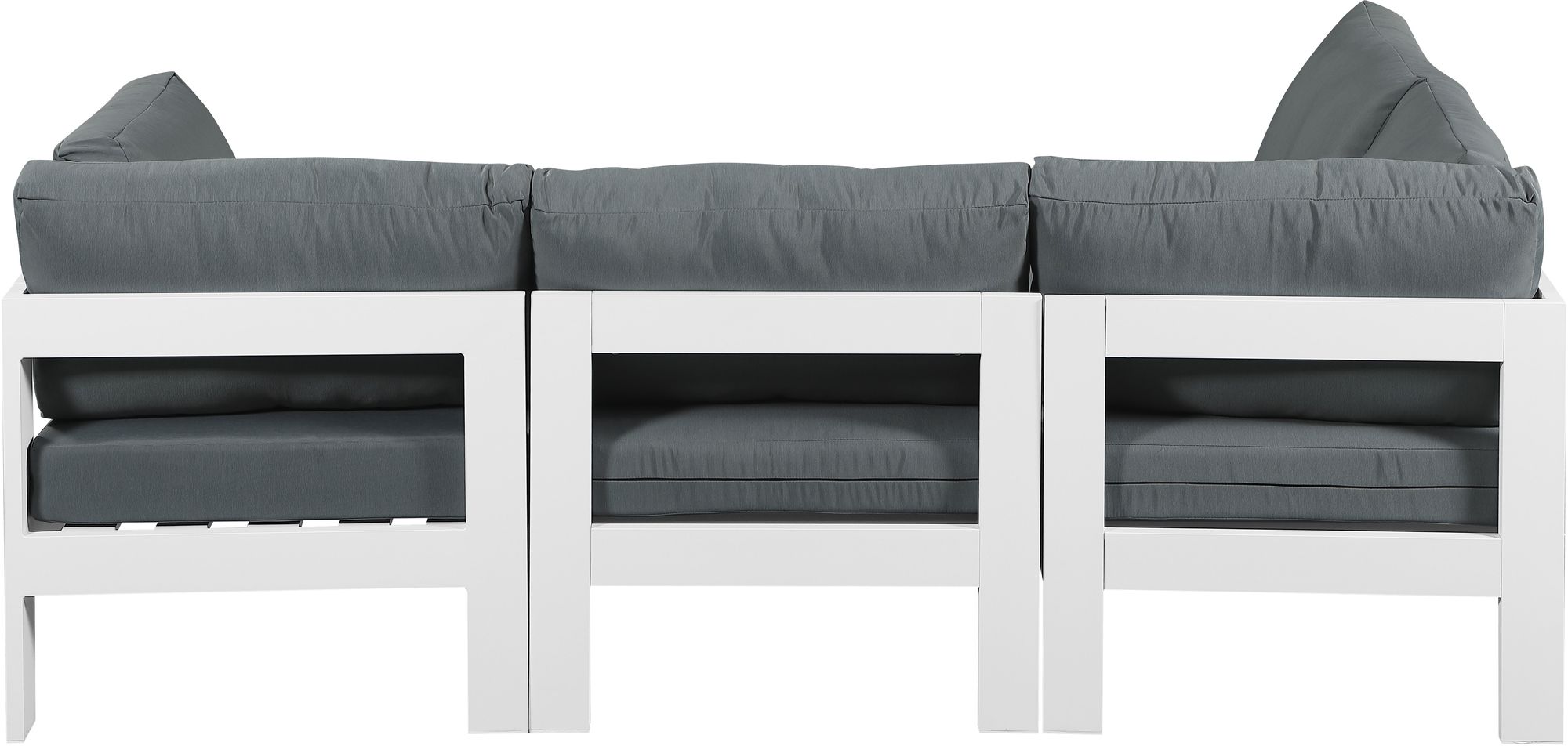 Nizuc 90" 4-Piece Outdoor Patio Waterproof Fabric Modular Sectional with White Aluminum Frame