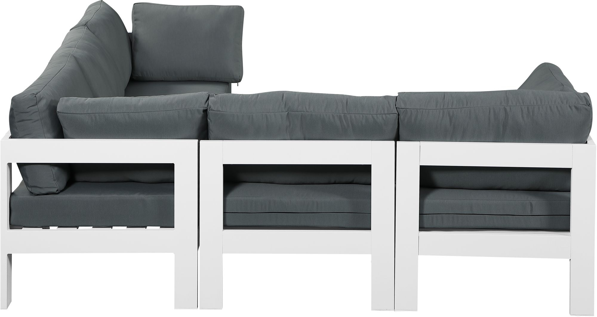 Nizuc 90" 5-Piece Outdoor Patio Waterproof Fabric Modular Sectional with Aluminum Frame