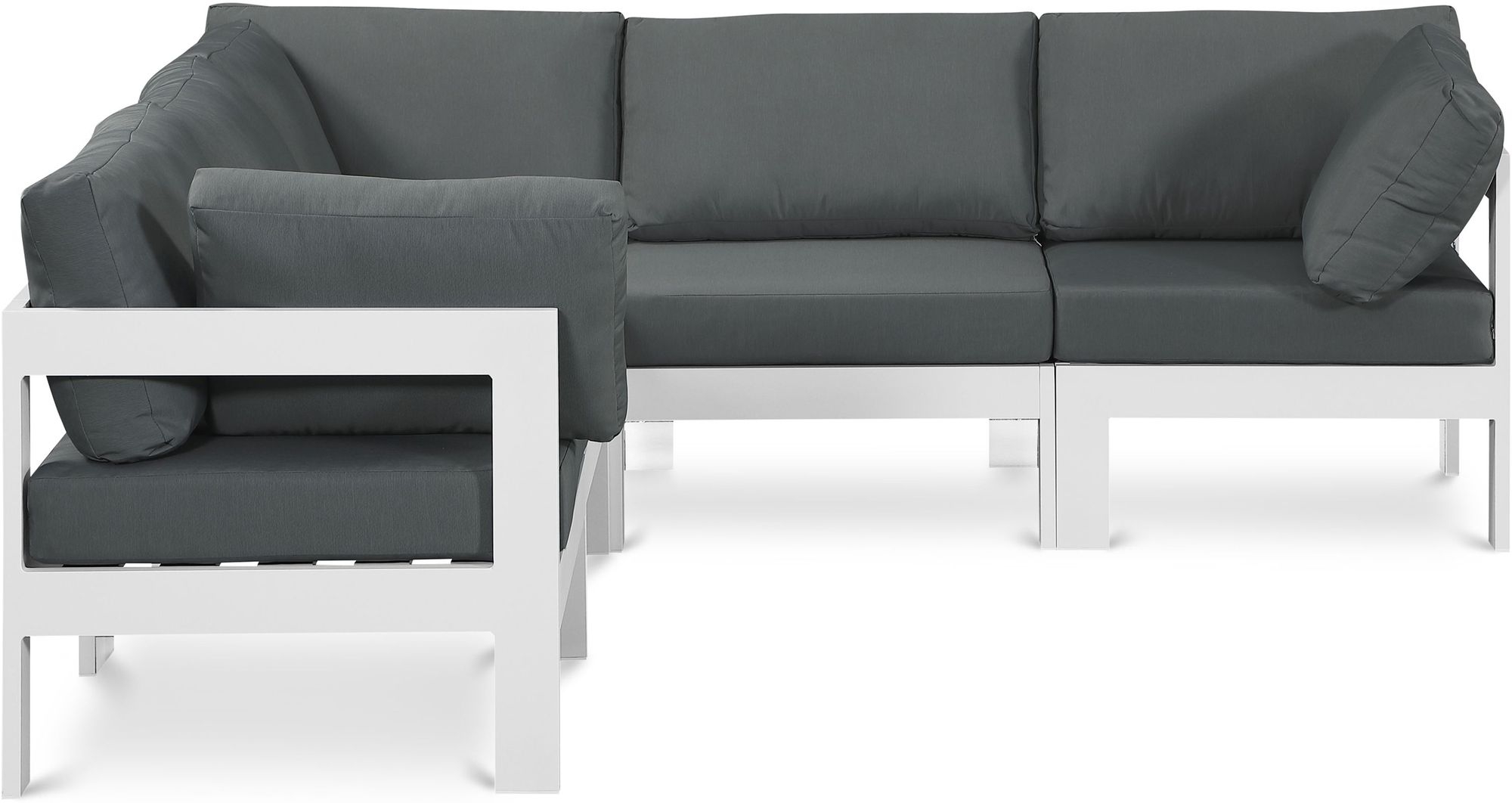 Nizuc 90" 5-Piece Outdoor Patio Waterproof Fabric Modular Sectional with Aluminum Frame