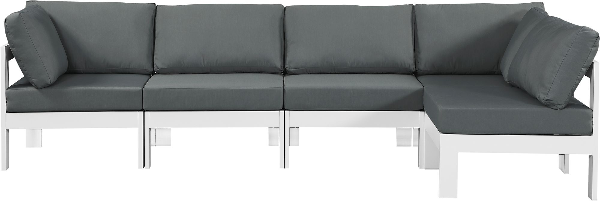 Nizuc 120" 5-Piece Outdoor Patio Waterproof Fabric Modular Sectional with Aluminum Frame