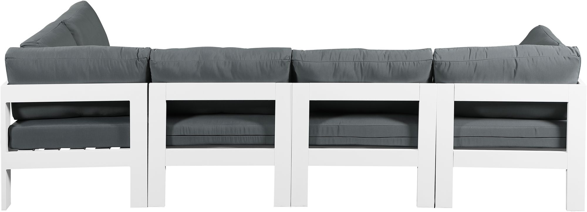 Nizuc 120" 5-Piece Outdoor Patio Waterproof Fabric Modular Sectional with Aluminum Frame