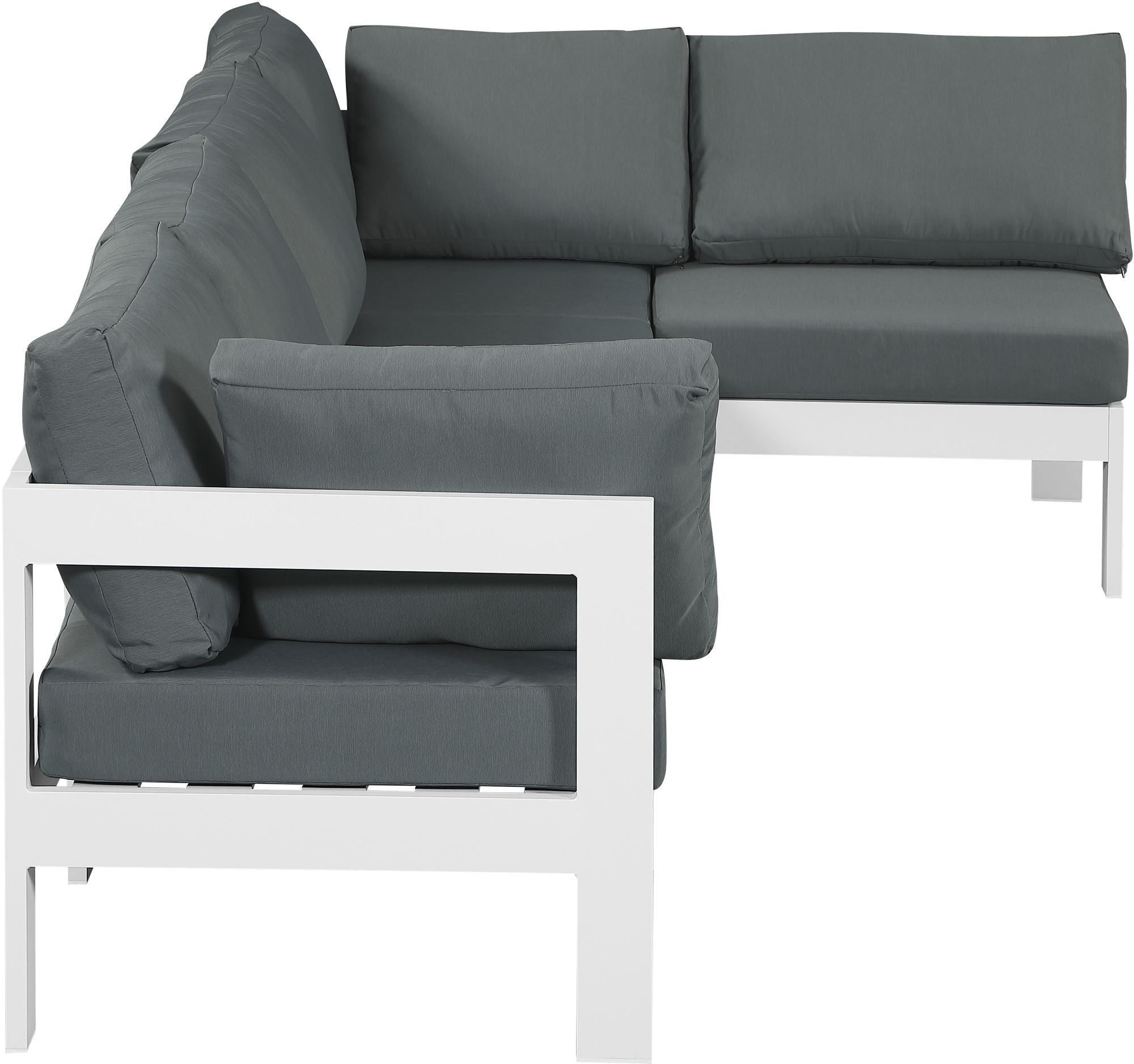 Nizuc 120" 5-Piece Outdoor Patio Waterproof Fabric Modular Sectional with Aluminum Frame