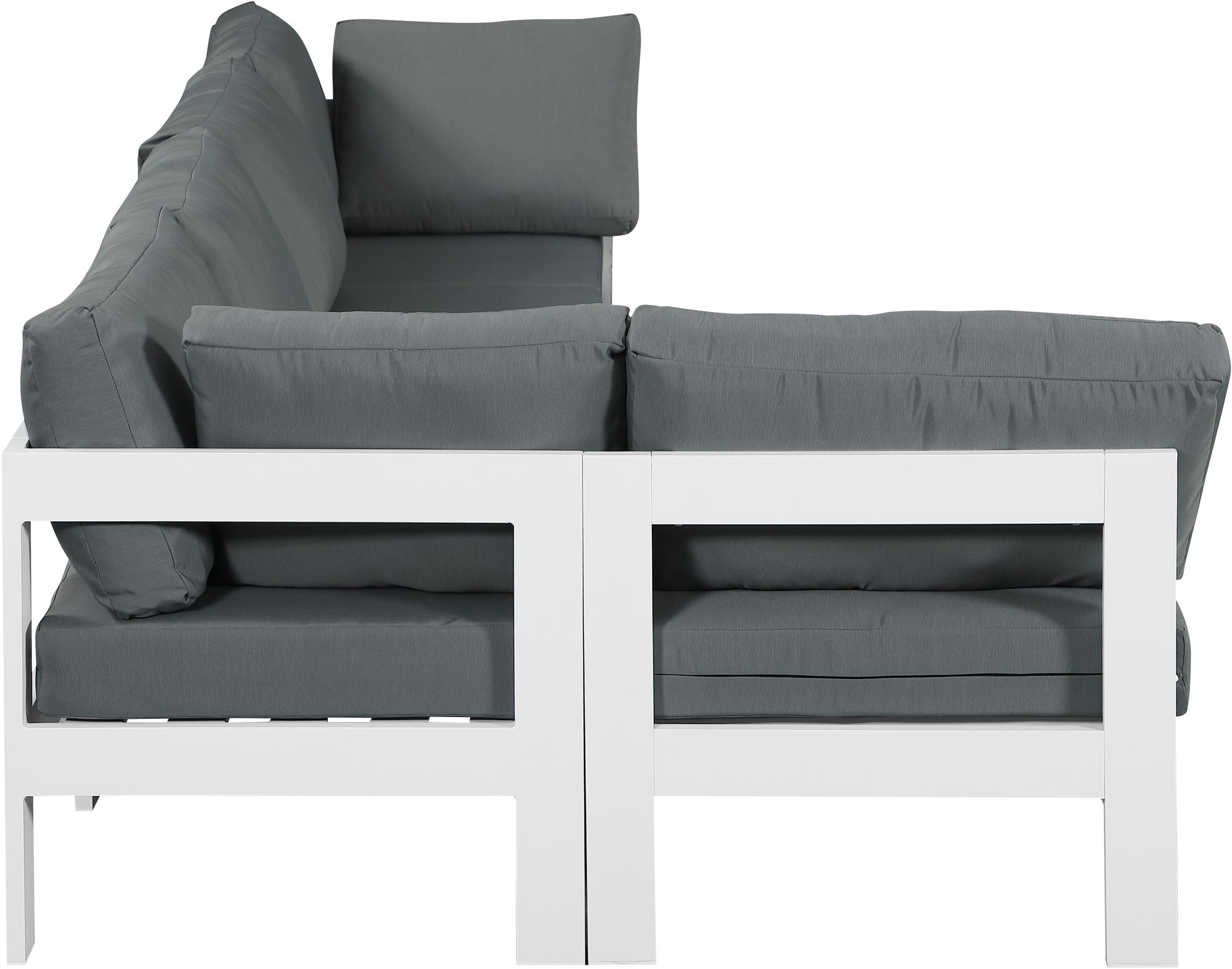 Nizuc 120" 5-Piece Outdoor Patio Waterproof Fabric Modular Sectional with Aluminum Frame