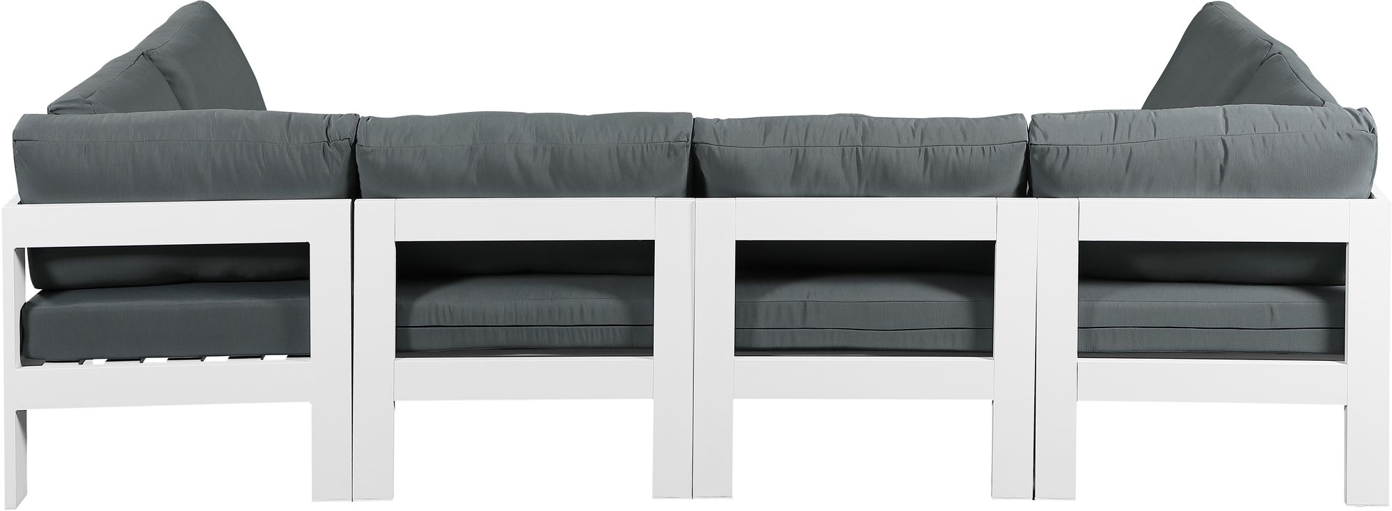 Nizuc 120" 6-Piece Outdoor Patio Waterproof Fabric Modular U-Shape Sectional with Aluminum Frame