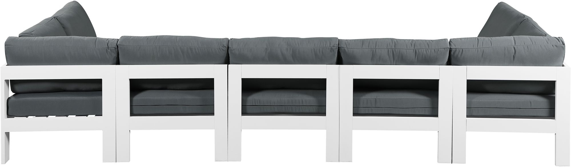 Nizuc 150" 7-Piece Outdoor Patio Waterproof Fabric Modular U-Shape Sectional with Aluminum Frame