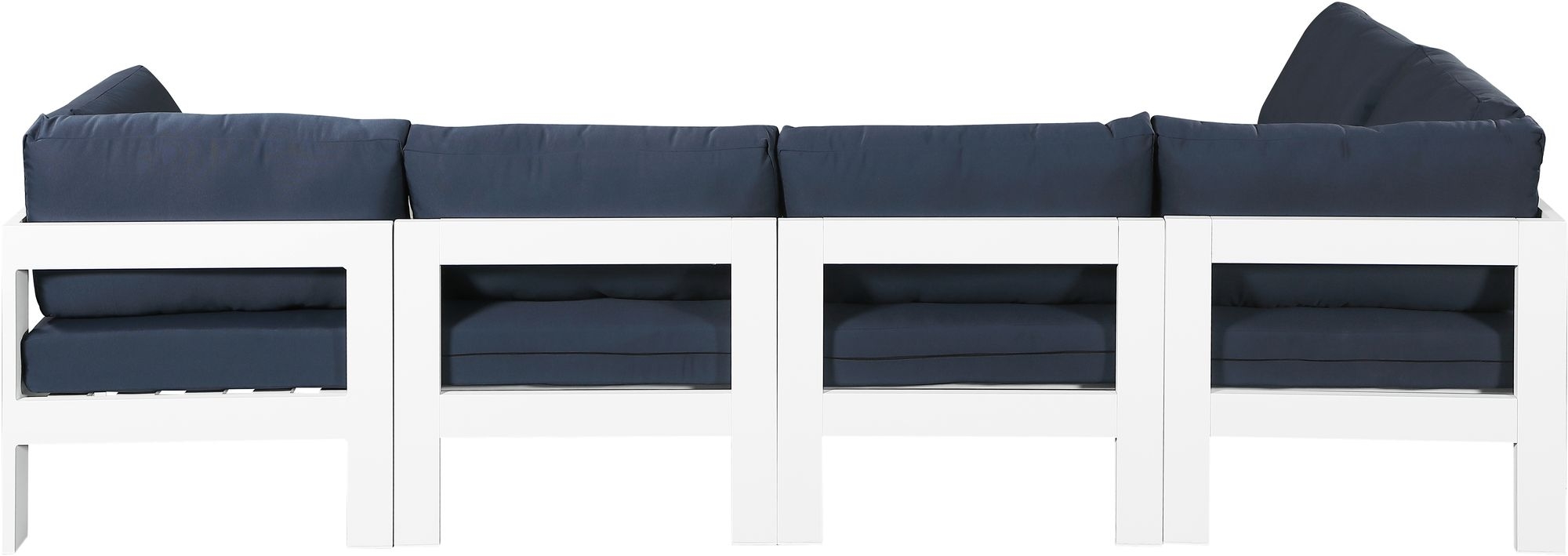 Nizuc 120" 5-Piece Outdoor Patio Waterproof Fabric Modular Sectional with Aluminum Frame