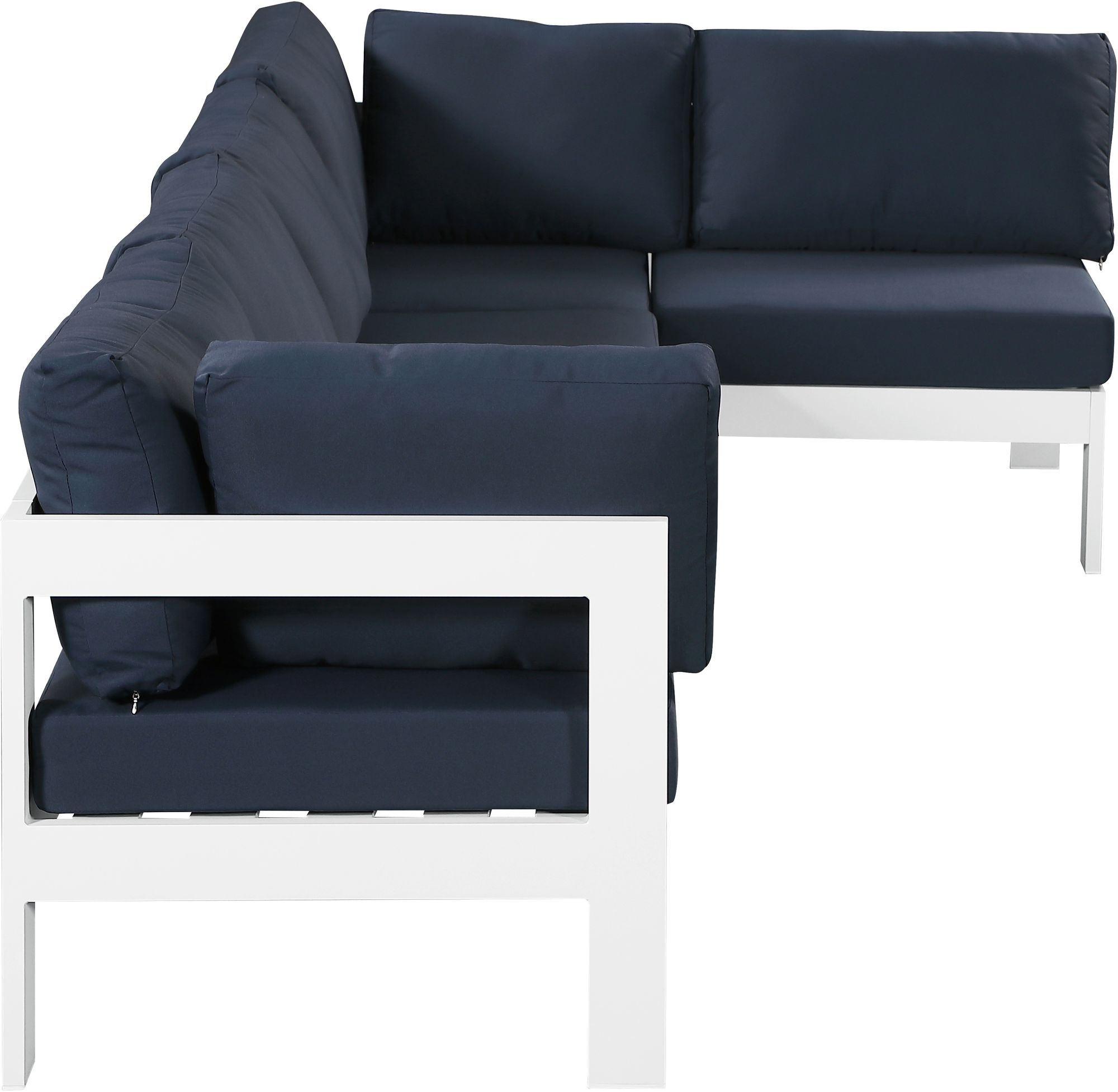 Nizuc 120" 5-Piece Outdoor Patio Waterproof Fabric Modular Sectional with Aluminum Frame