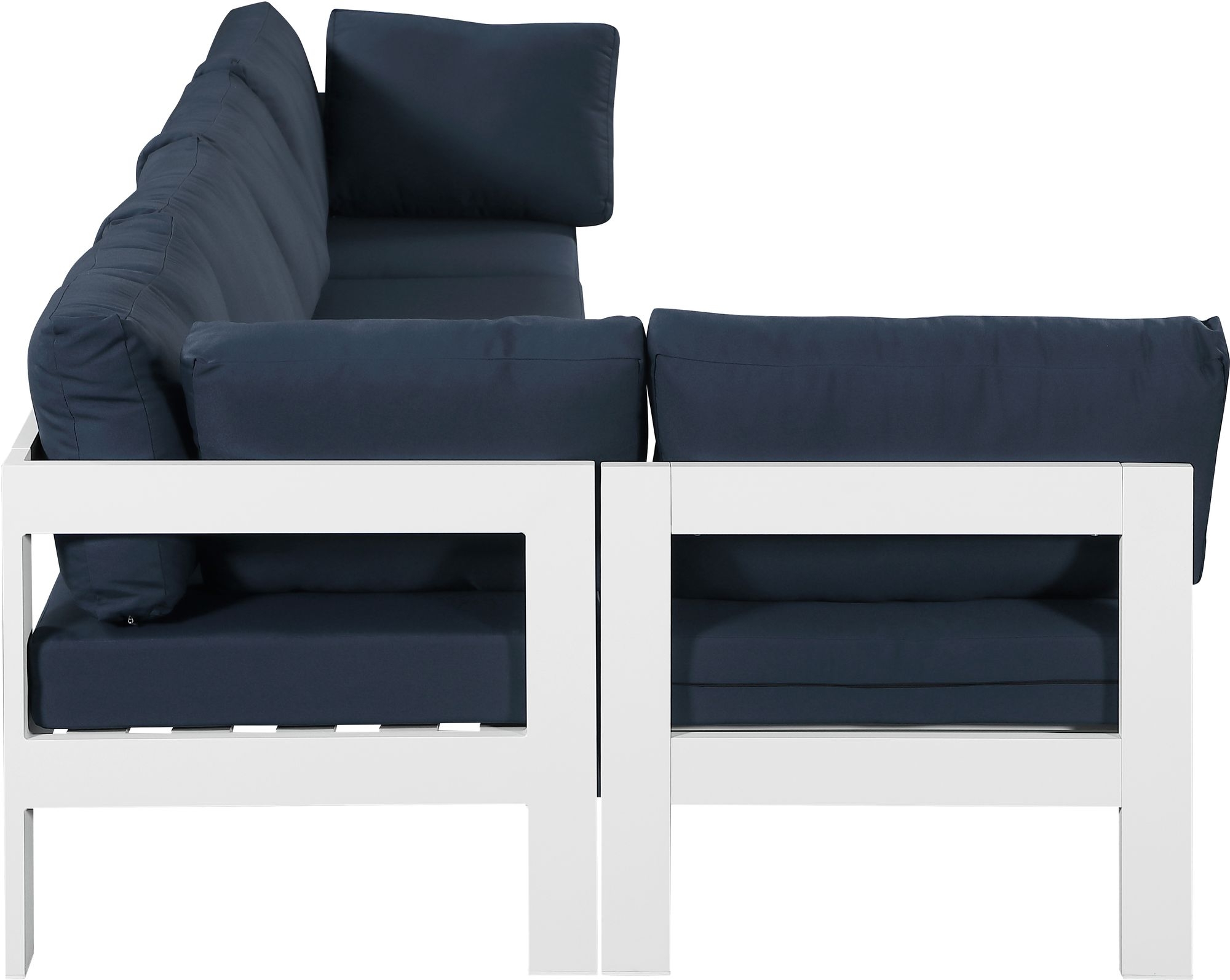 Nizuc 120" 5-Piece Outdoor Patio Waterproof Fabric Modular Sectional with Aluminum Frame