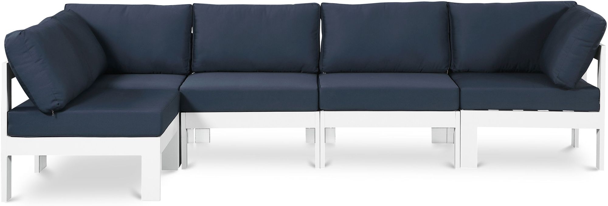Nizuc 120" 5-Piece Outdoor Patio Waterproof Fabric Modular Sectional with Aluminum Frame