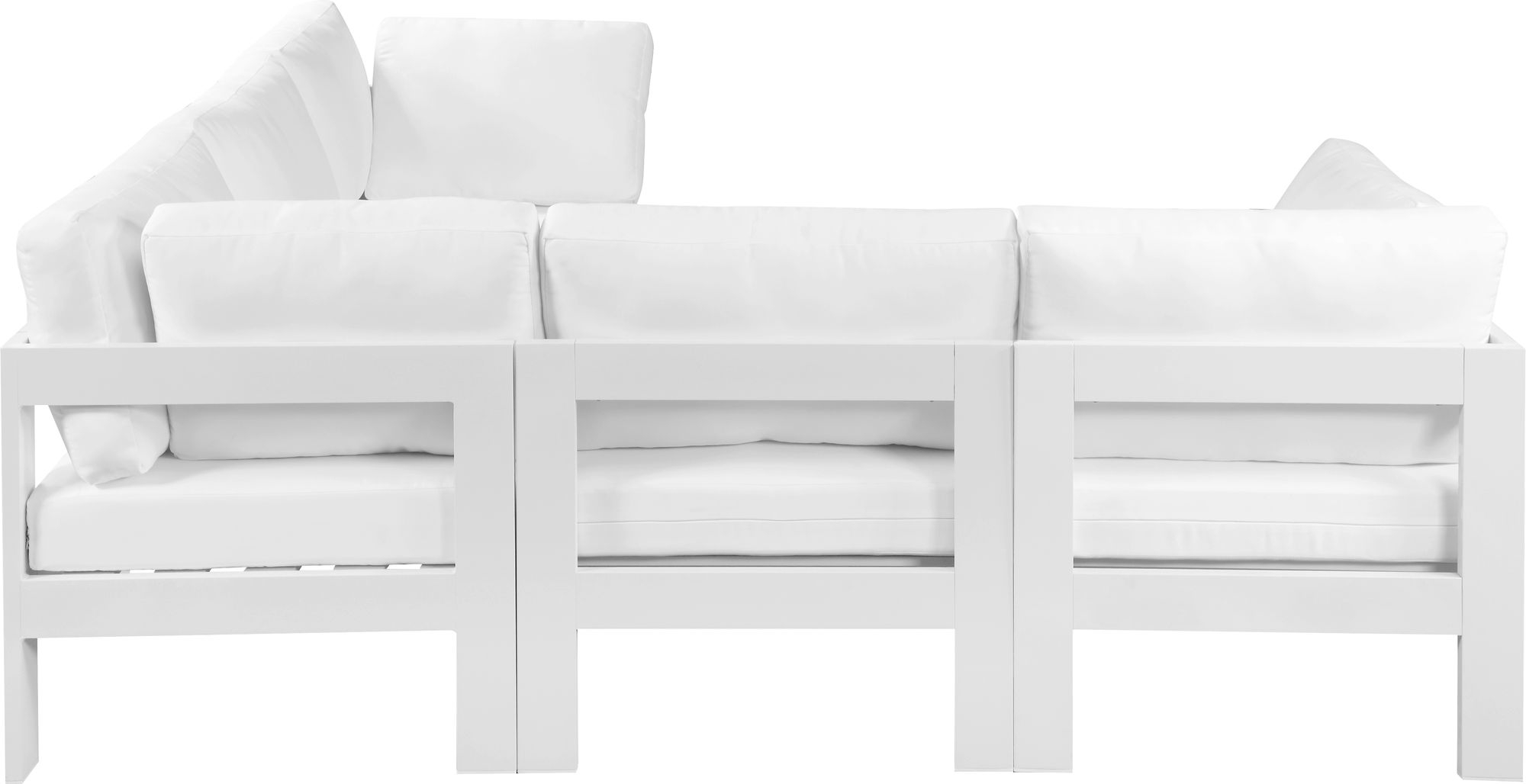 Nizuc 90" 5-Piece Outdoor Patio Waterproof Fabric Modular Sectional with Aluminum Frame