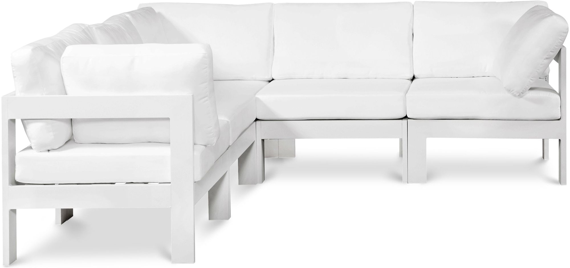 Nizuc 90" 5-Piece Outdoor Patio Waterproof Fabric Modular Sectional with Aluminum Frame