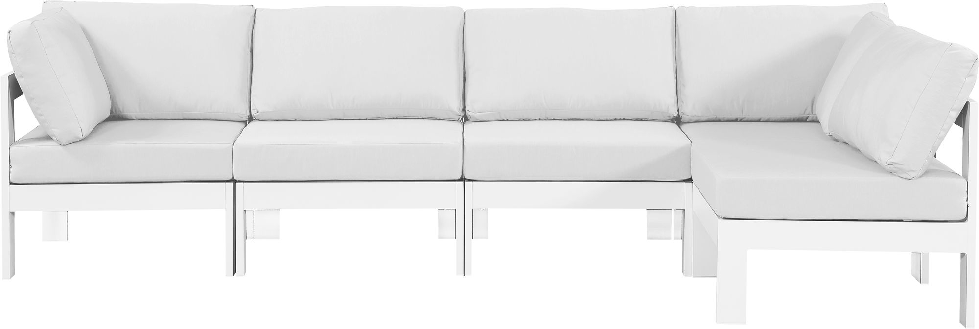 Nizuc 120" 5-Piece Outdoor Patio Waterproof Fabric Modular Sectional with Aluminum Frame