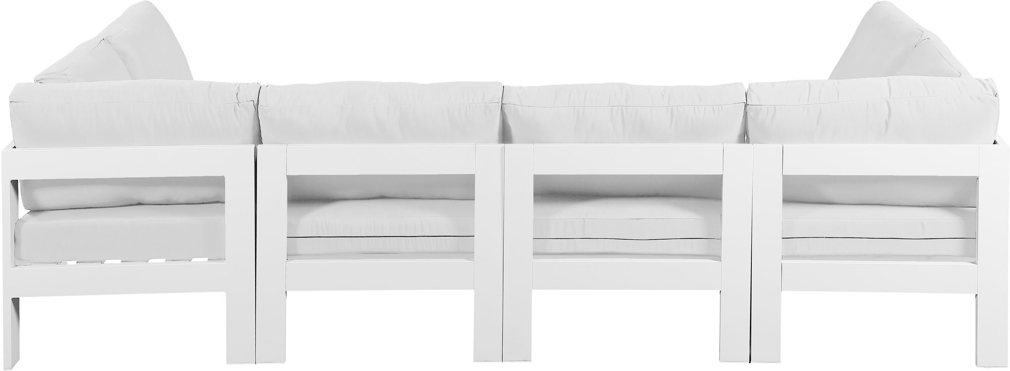Nizuc 120" 6-Piece Outdoor Patio Waterproof Fabric Modular U-Shape Sectional with Aluminum Frame