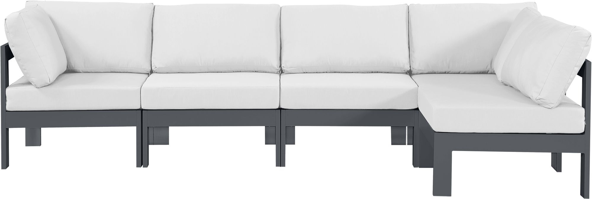 Nizuc 120" 5-Piece Outdoor Patio Waterproof Fabric Modular Sectional with Aluminum Frame