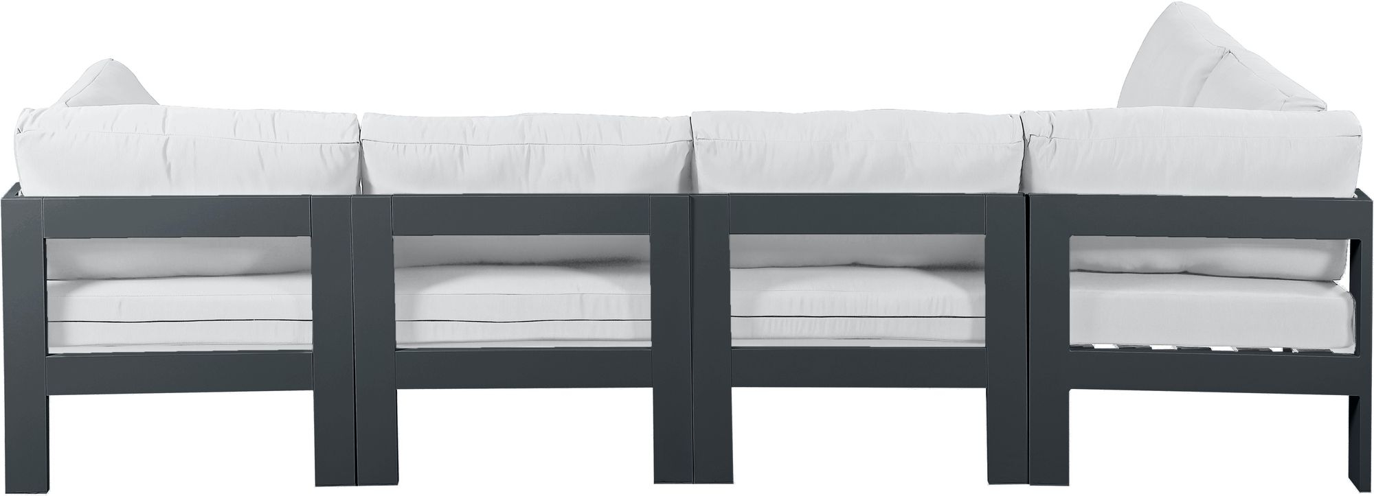 Nizuc 120" 5-Piece Outdoor Patio Waterproof Fabric Modular Sectional with Aluminum Frame