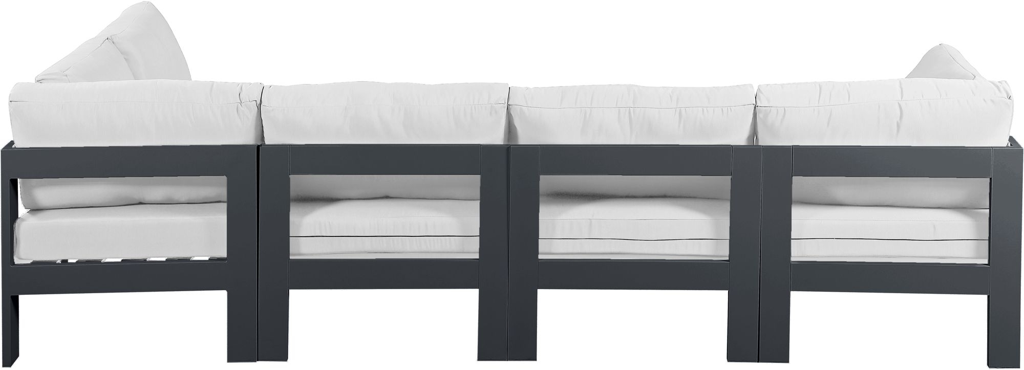 Nizuc 120" 5-Piece Outdoor Patio Waterproof Fabric Modular Sectional with Aluminum Frame