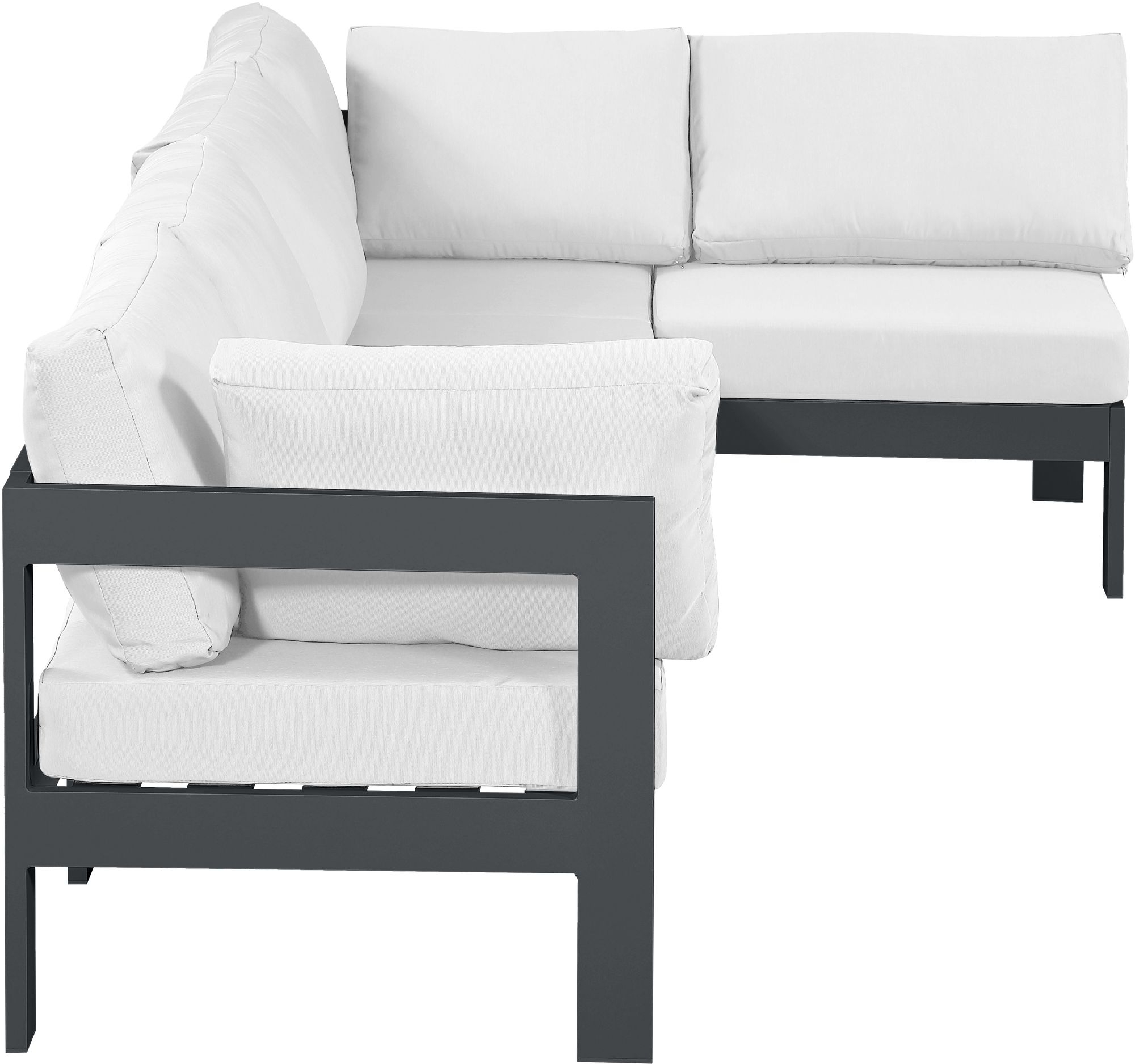 Nizuc 120" 5-Piece Outdoor Patio Waterproof Fabric Modular Sectional with Aluminum Frame