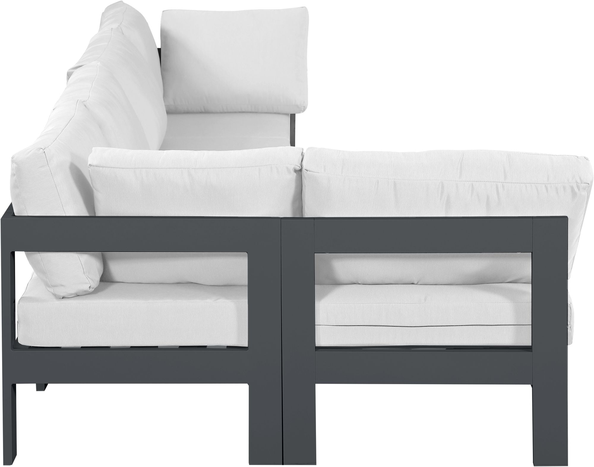 Nizuc 120" 5-Piece Outdoor Patio Waterproof Fabric Modular Sectional with Aluminum Frame