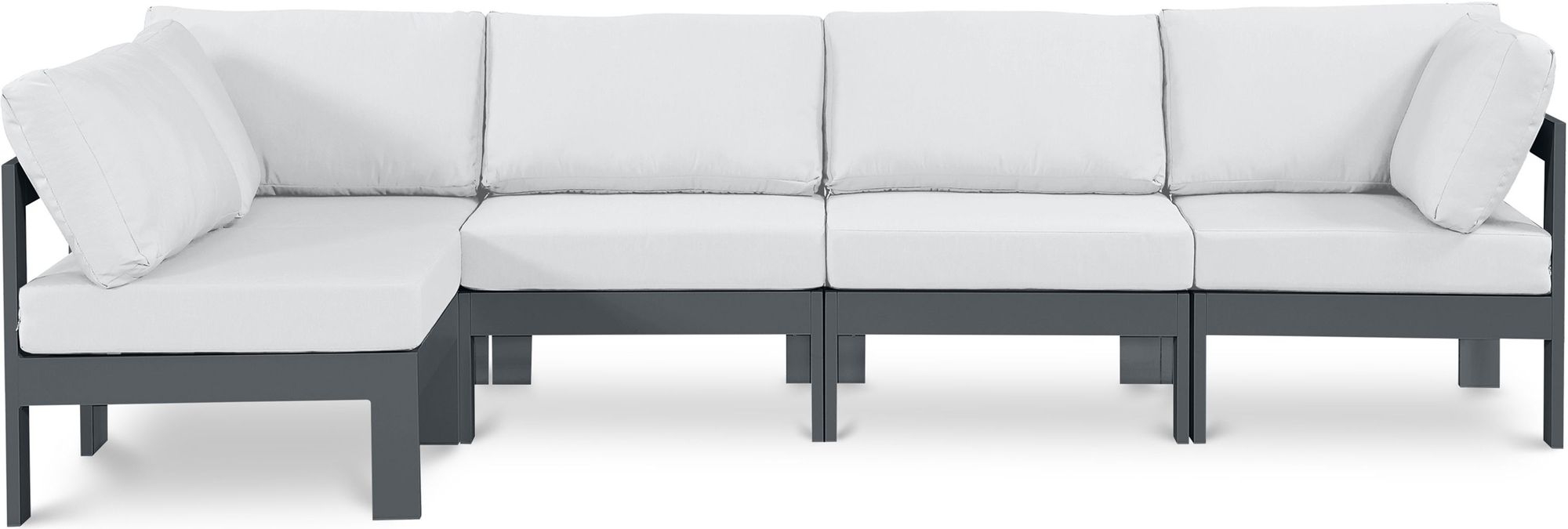 Nizuc 120" 5-Piece Outdoor Patio Waterproof Fabric Modular Sectional with Aluminum Frame