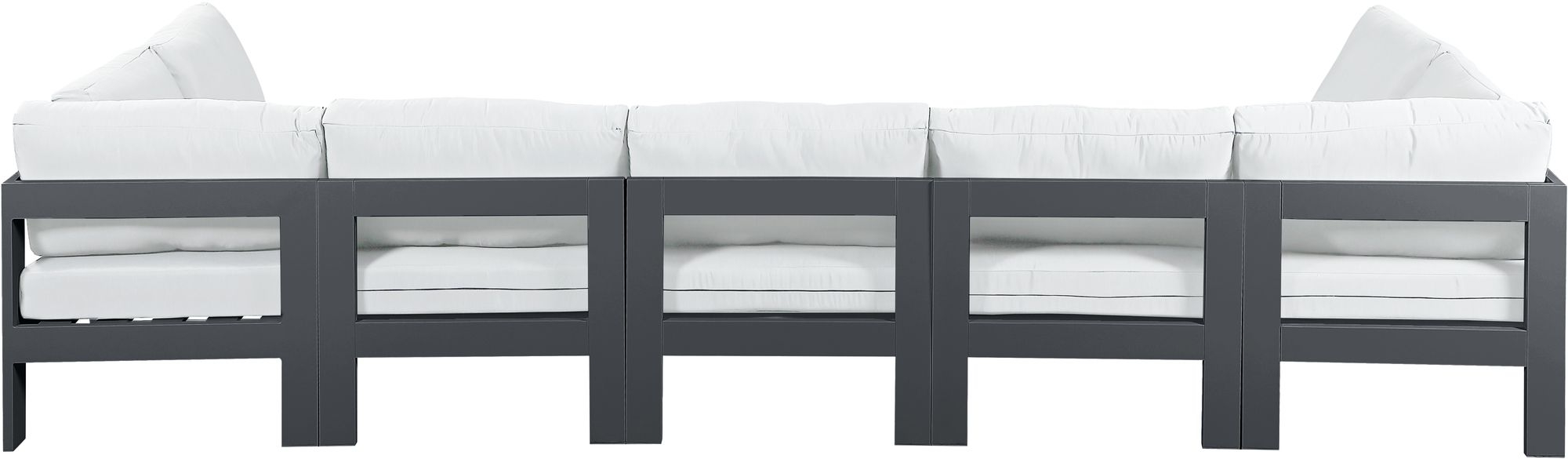 Nizuc 150" 7-Piece Outdoor Patio Waterproof Fabric Modular U-Shape Sectional with Aluminum Frame