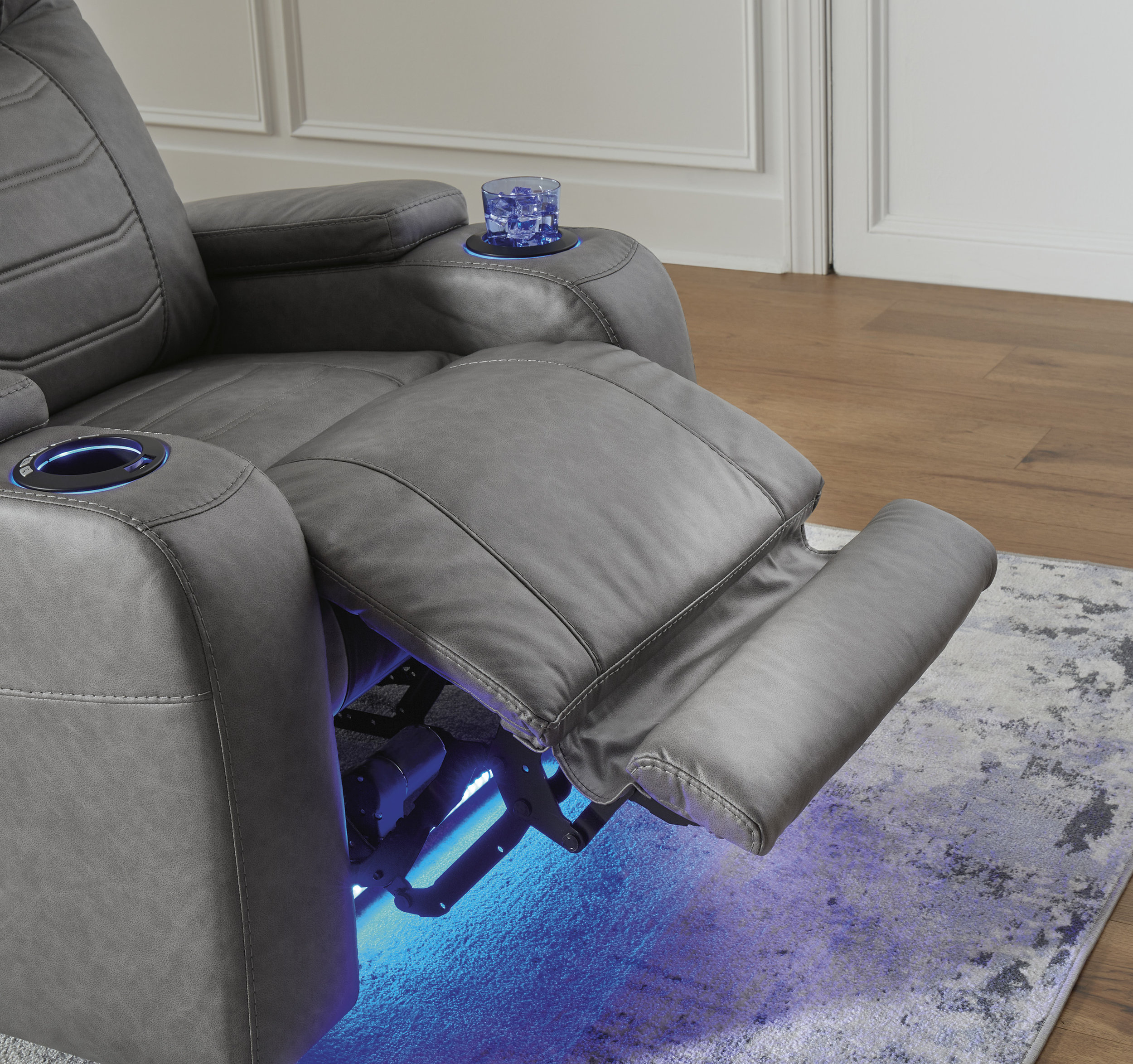 Schooner Rocks Faux Leather PWR Recliner/ADJ Headrest