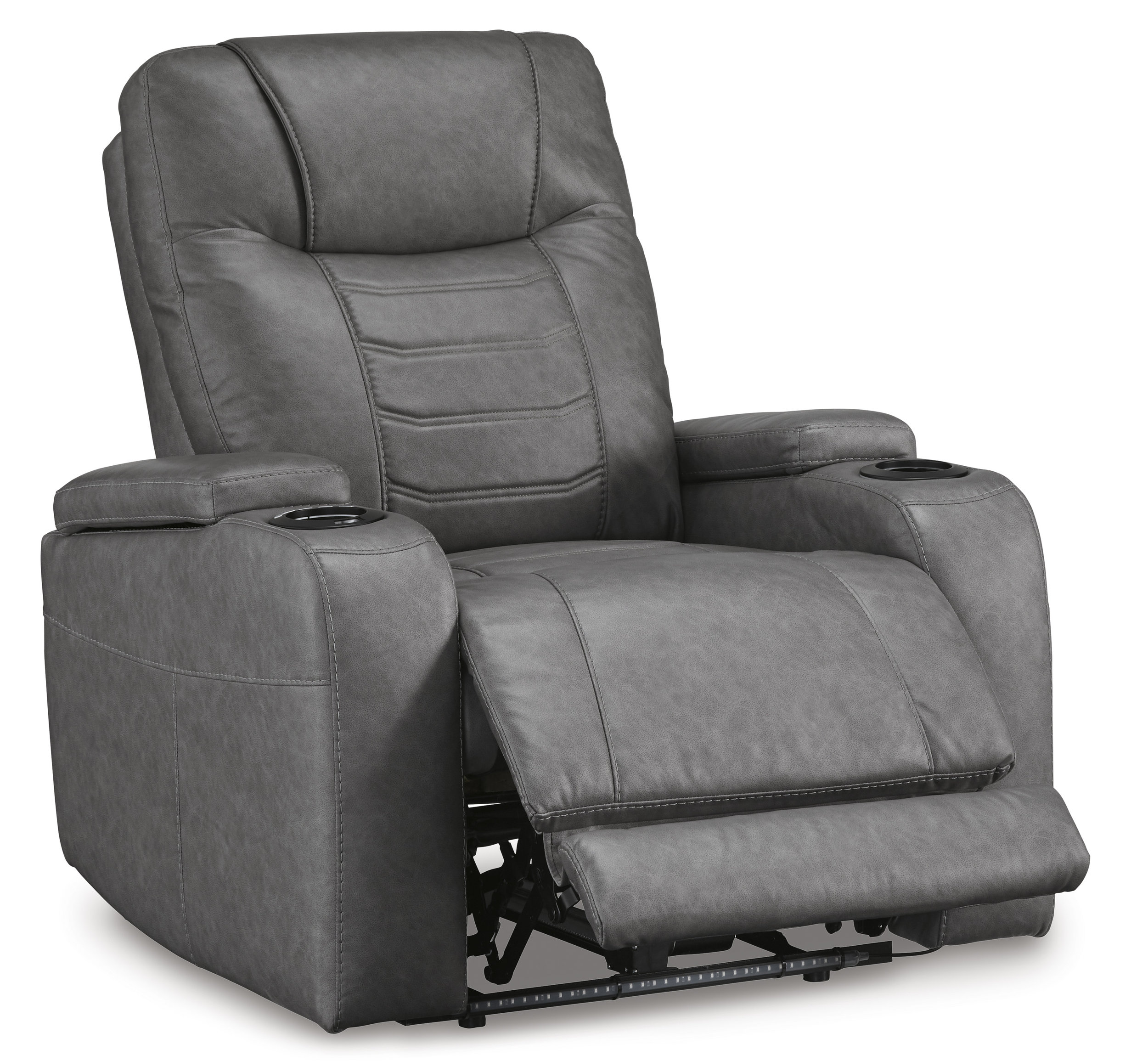 Schooner Rocks Faux Leather PWR Recliner/ADJ Headrest