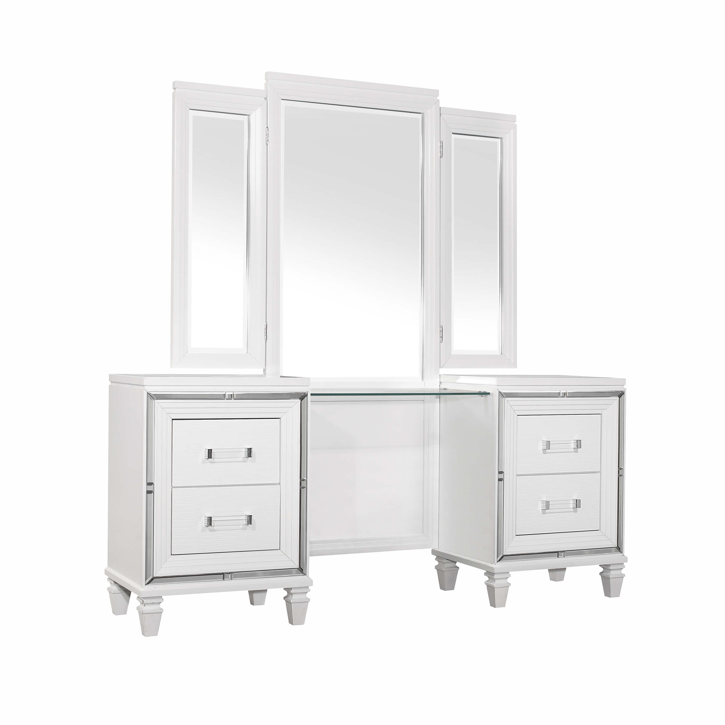 Tamsin Leatherette Storage Platform Bedroom Set with LED Lighting