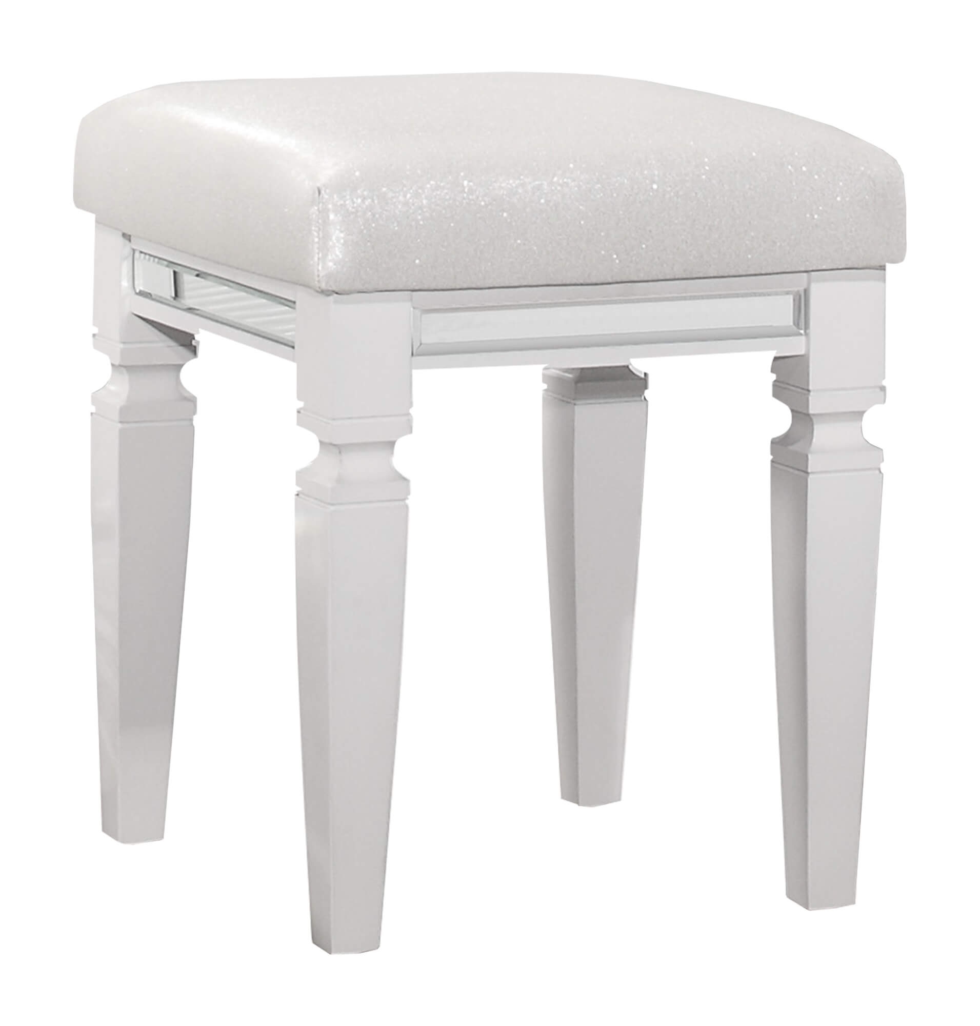 Tamsin Leatherette/Wood Vanity Stool