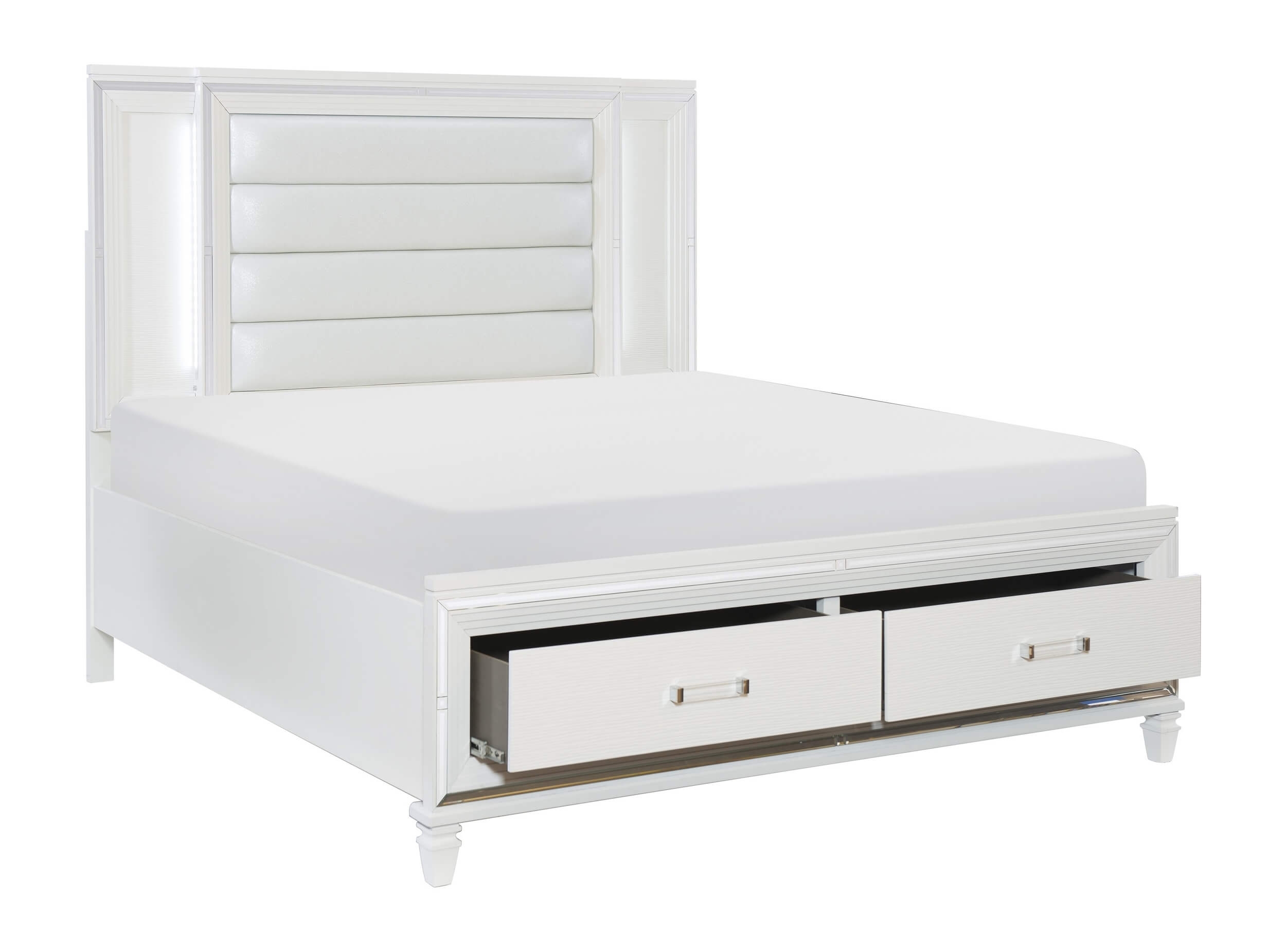 California King Platform Bed with Footboard Storage