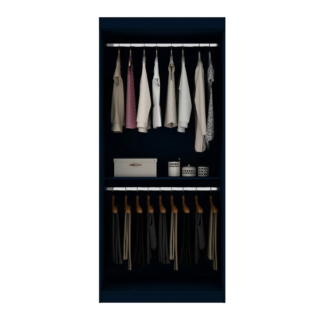 Mulberry 35.9-inch Open Double Hanging Wardrobe Closet w/2 Hanging Rods 
