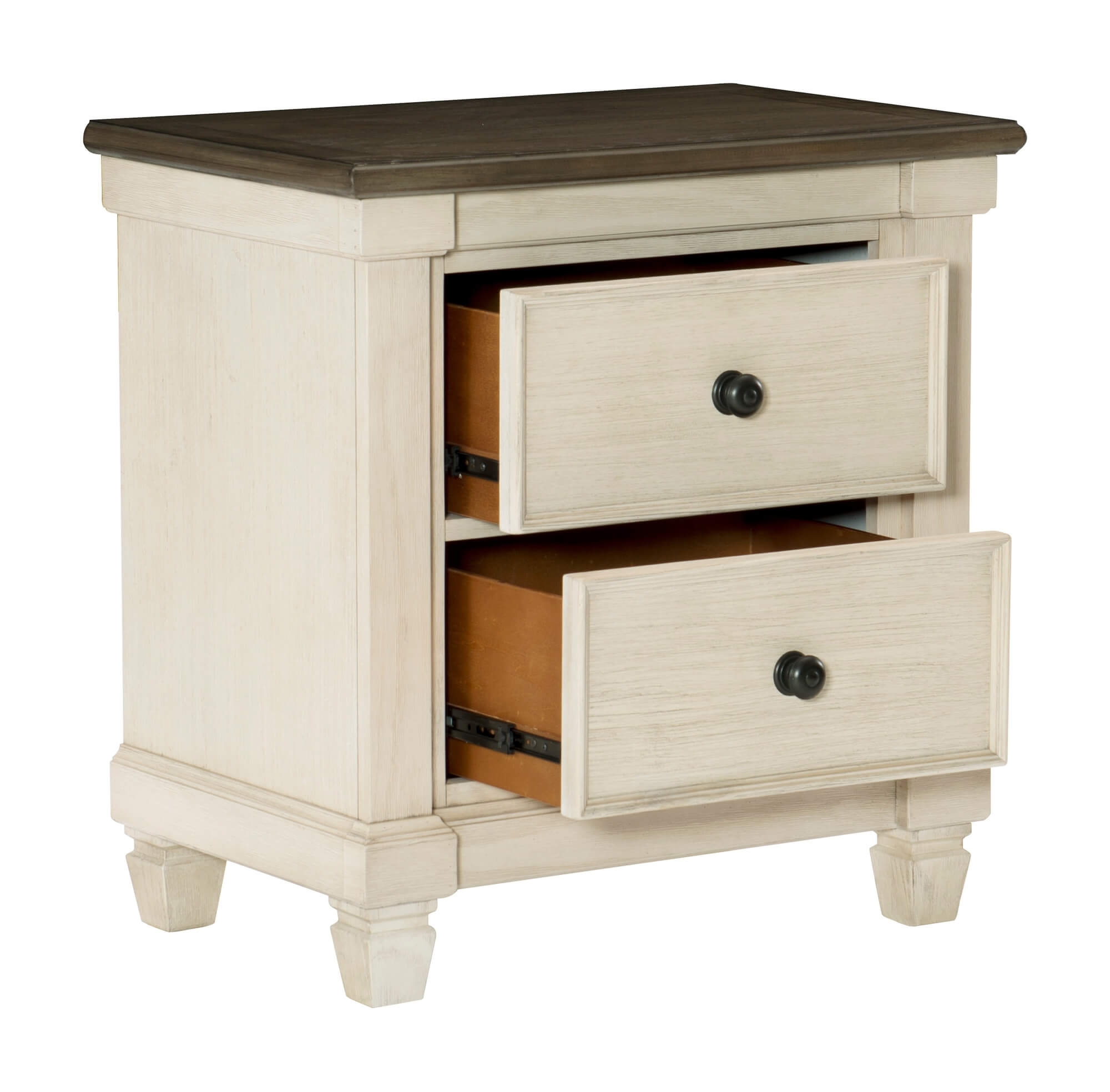 Weaver Wood/Wood Veneer 2 Drawer Nightstand