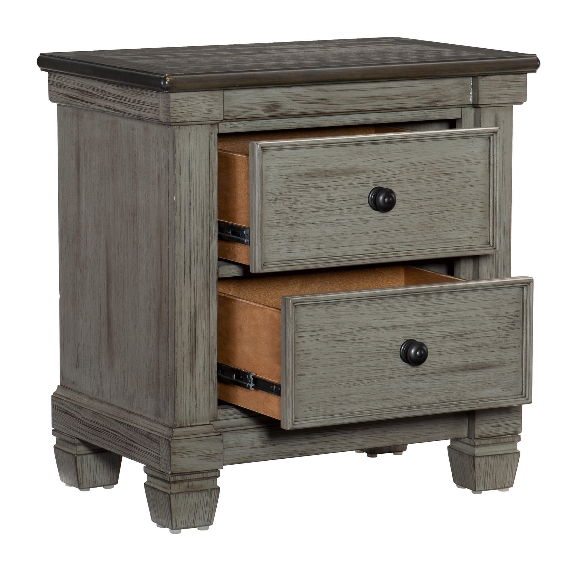 Weaver Wood/Wood Veneer 2 Drawer Nightstand