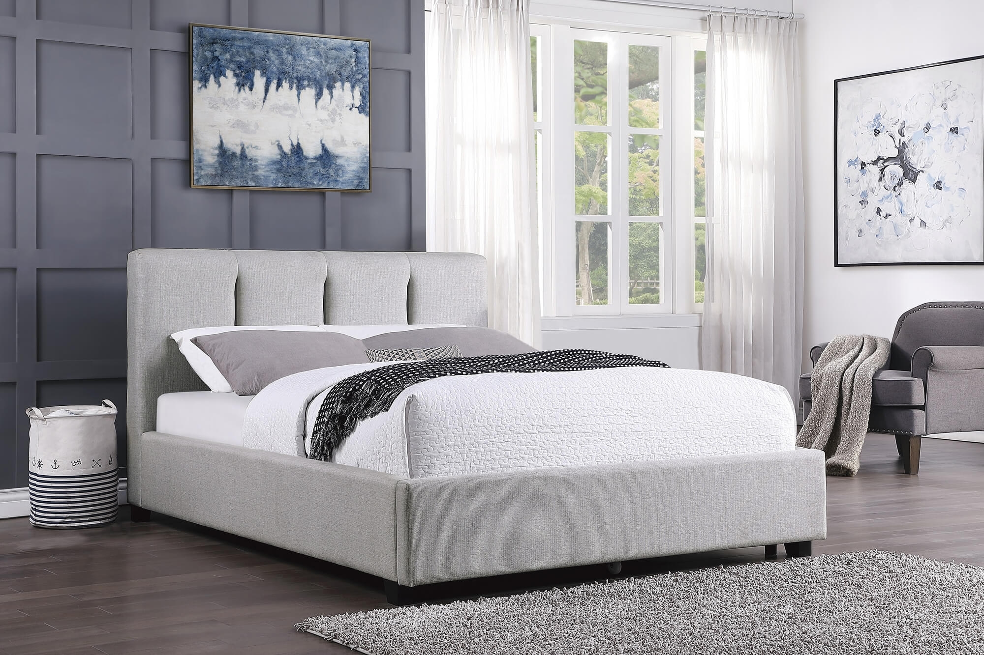 Aitana Fabric Platform Bed, Queen Size