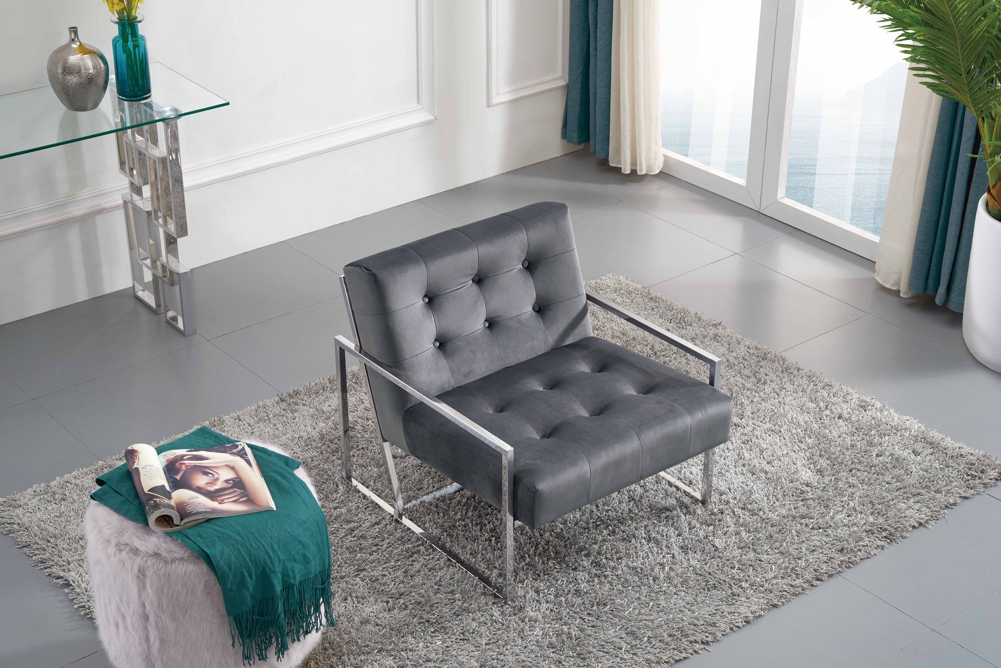 Alexis Velvet Accent Chair