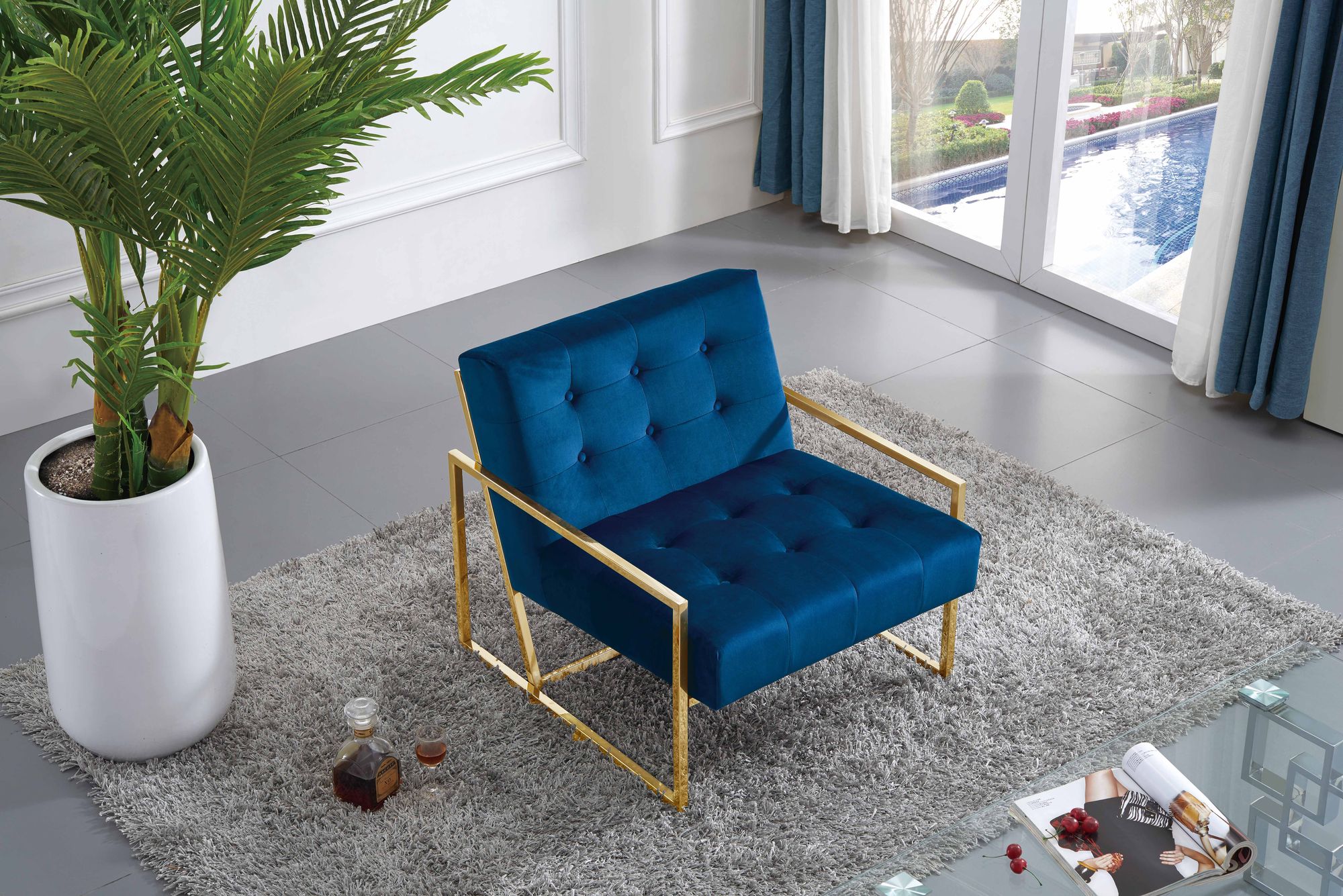 Pierre Velvet Accent Chair