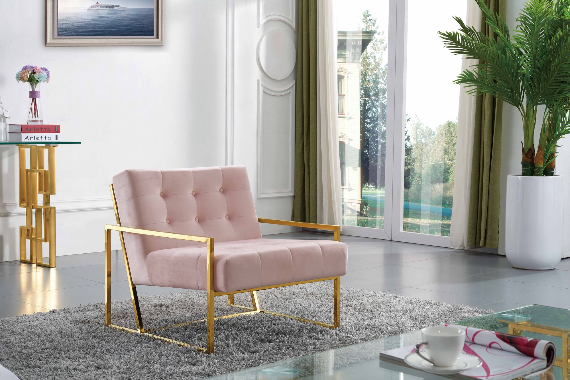 Pierre Velvet Accent Chair