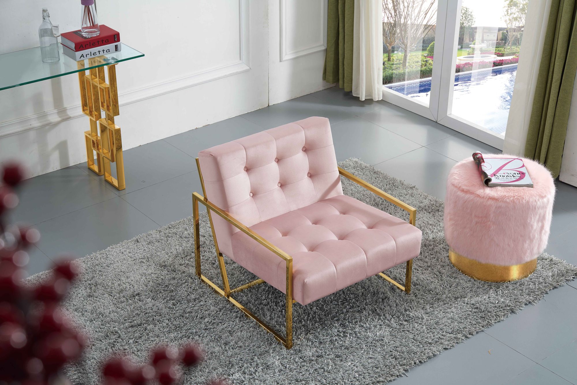 Pierre Velvet Accent Chair