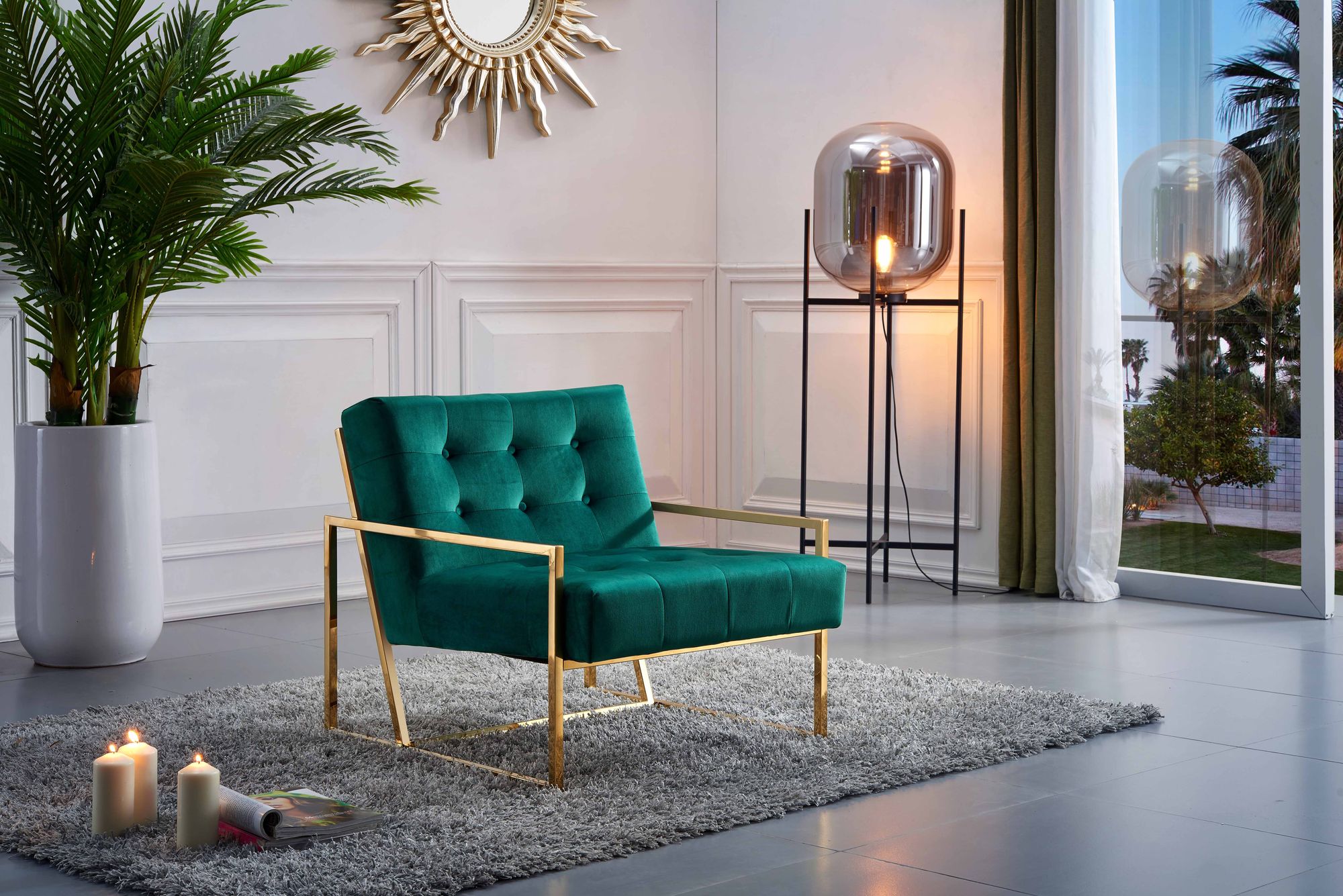 Pierre Velvet Accent Chair