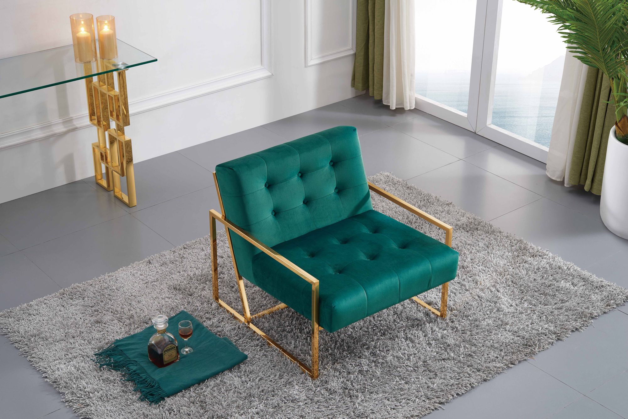 Pierre Velvet Accent Chair