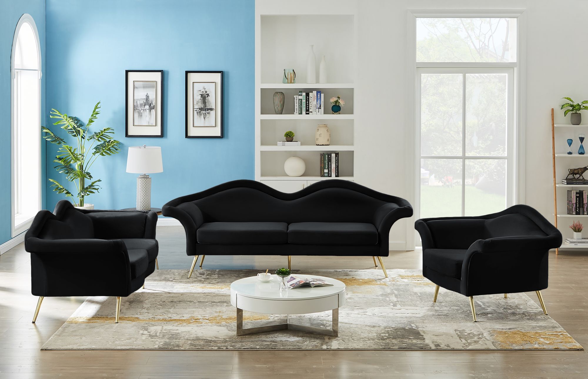 Lips Velvet Loveseat