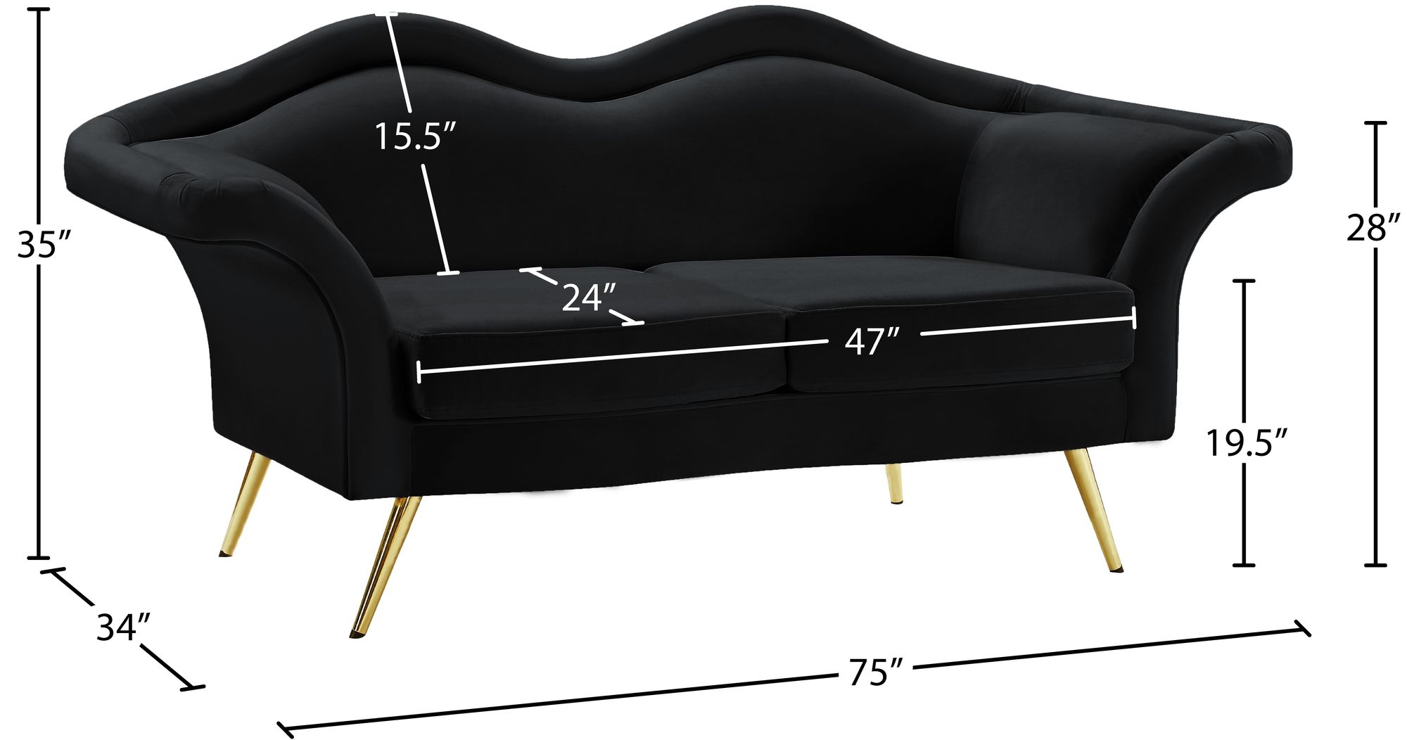 Lips Velvet Loveseat