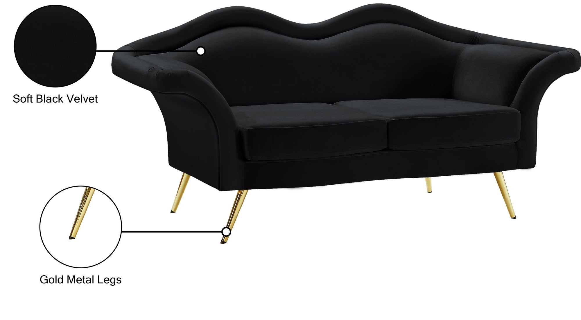 Lips Velvet Loveseat