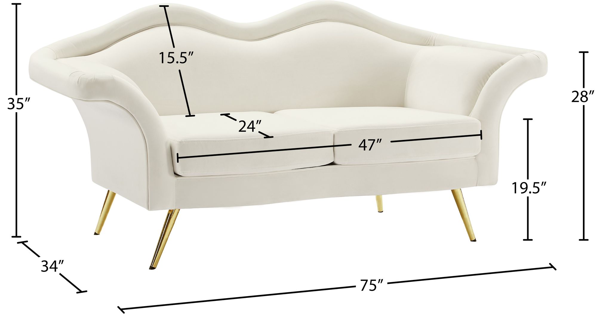 Lips Velvet Loveseat