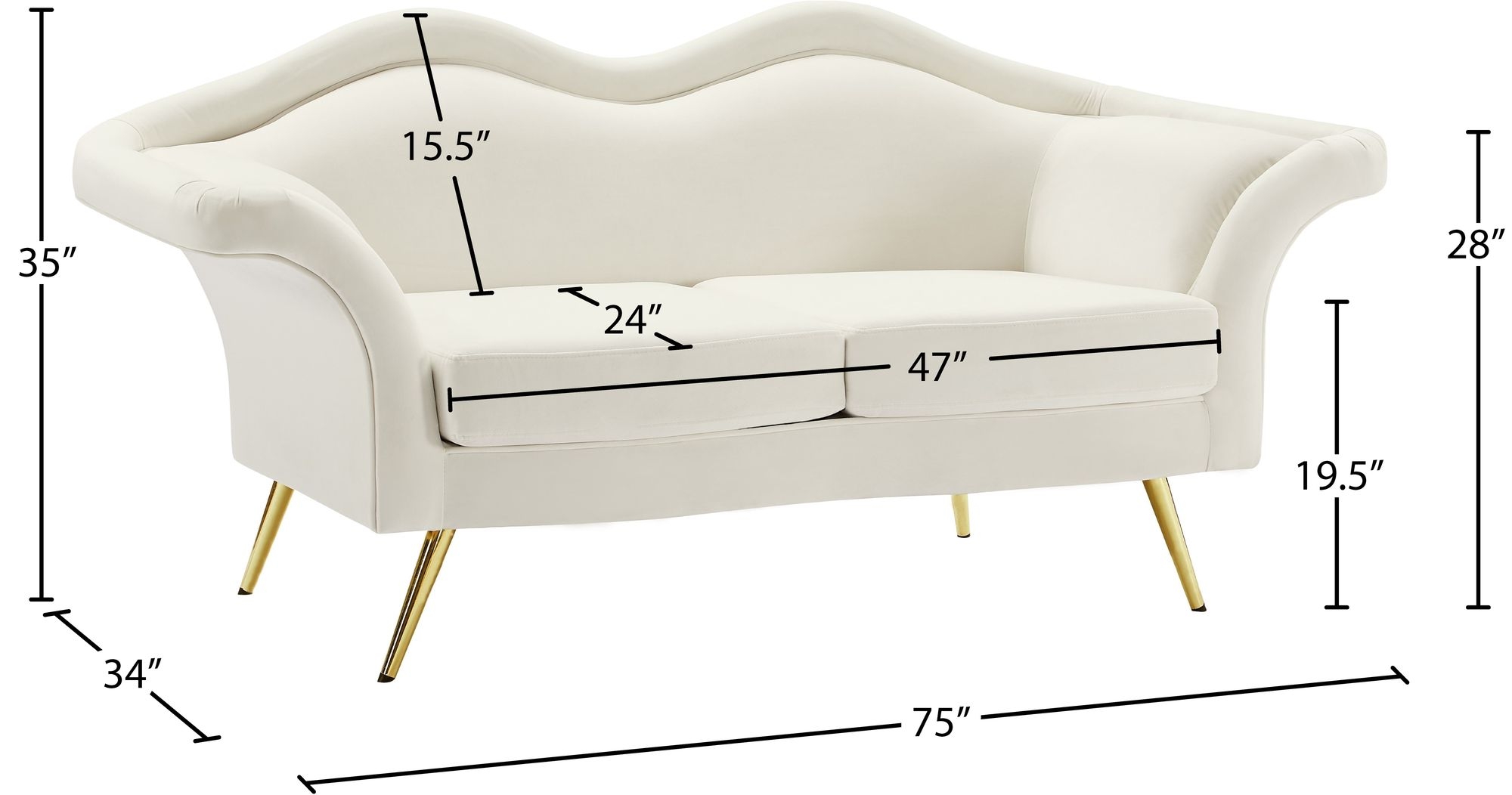 Lips Velvet Loveseat