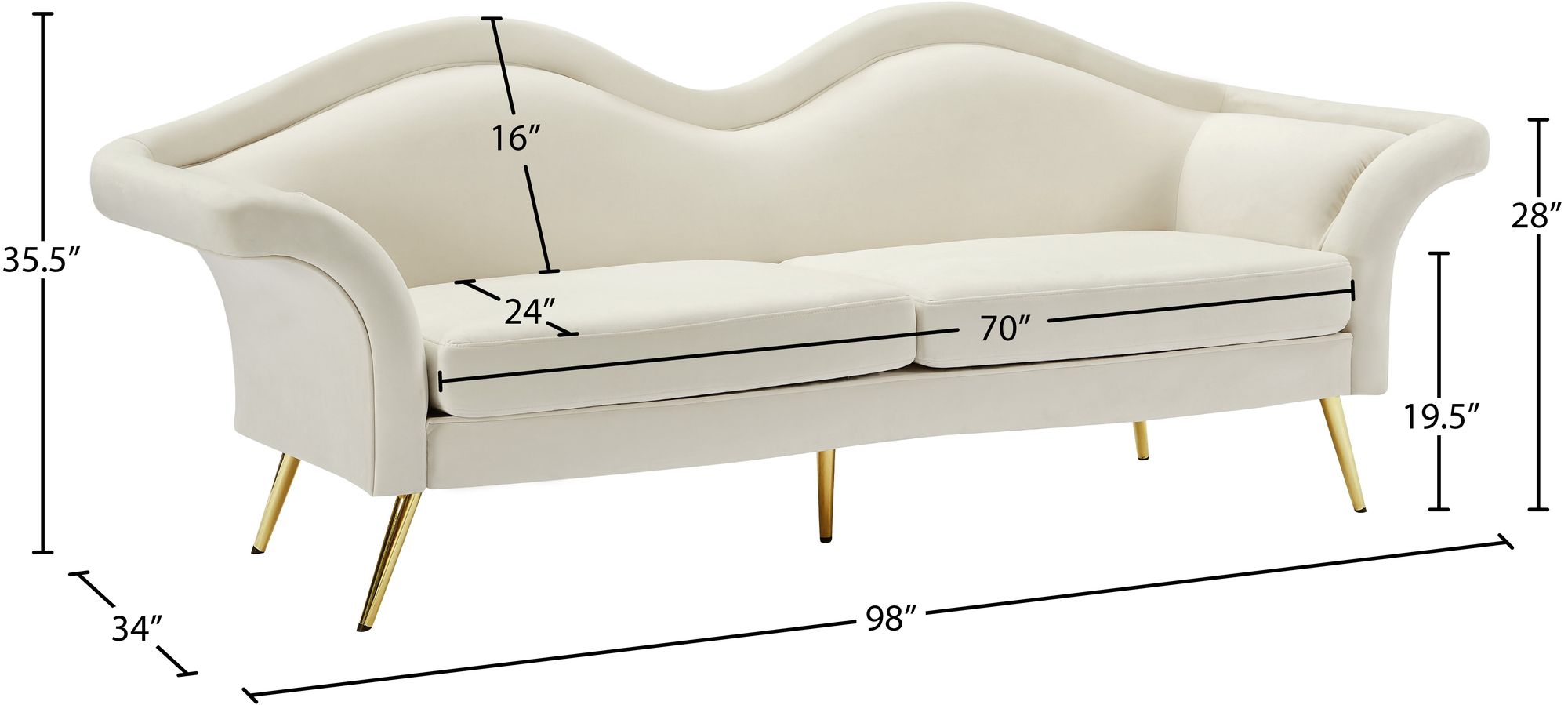 Lips Velvet Sofa