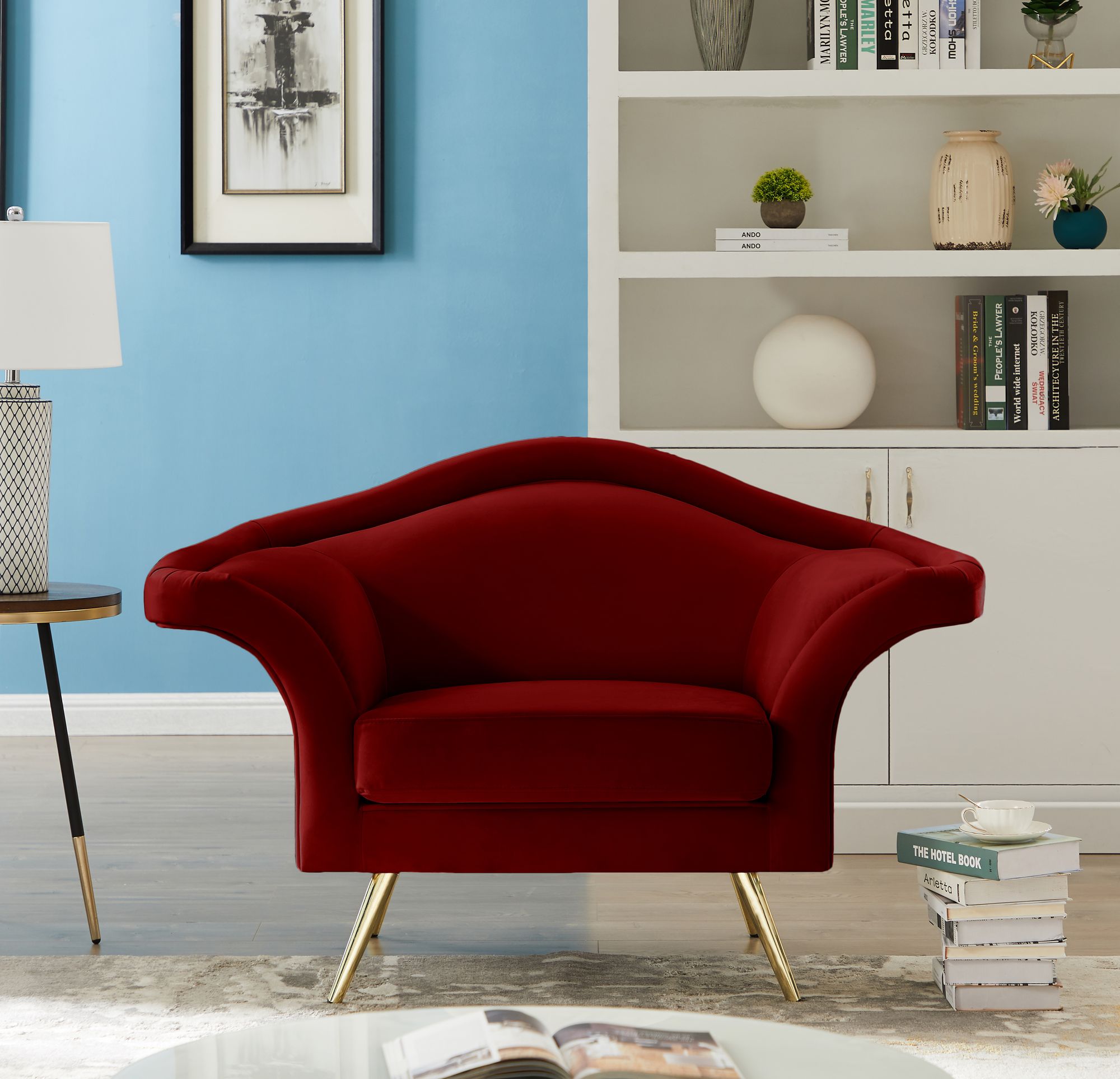 Lips Velvet Chair