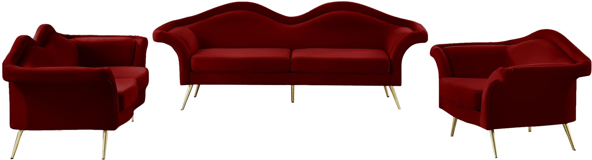 Lips Velvet Loveseat