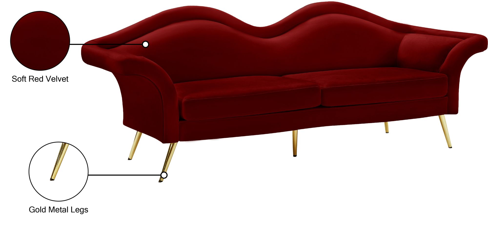 Lips Velvet Sofa