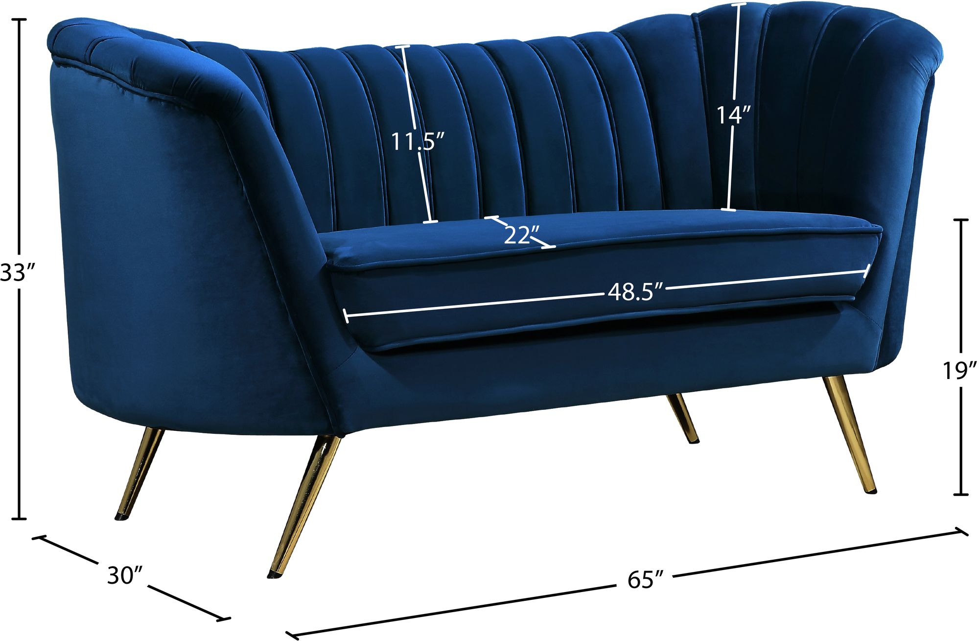 Margo Velvet Loveseat